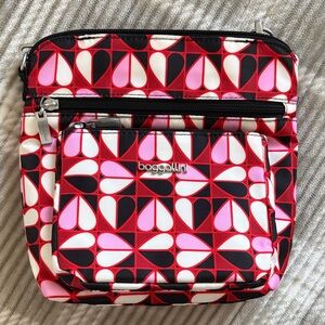 Baggallini Geometric Red and Pink Crossbody Bag